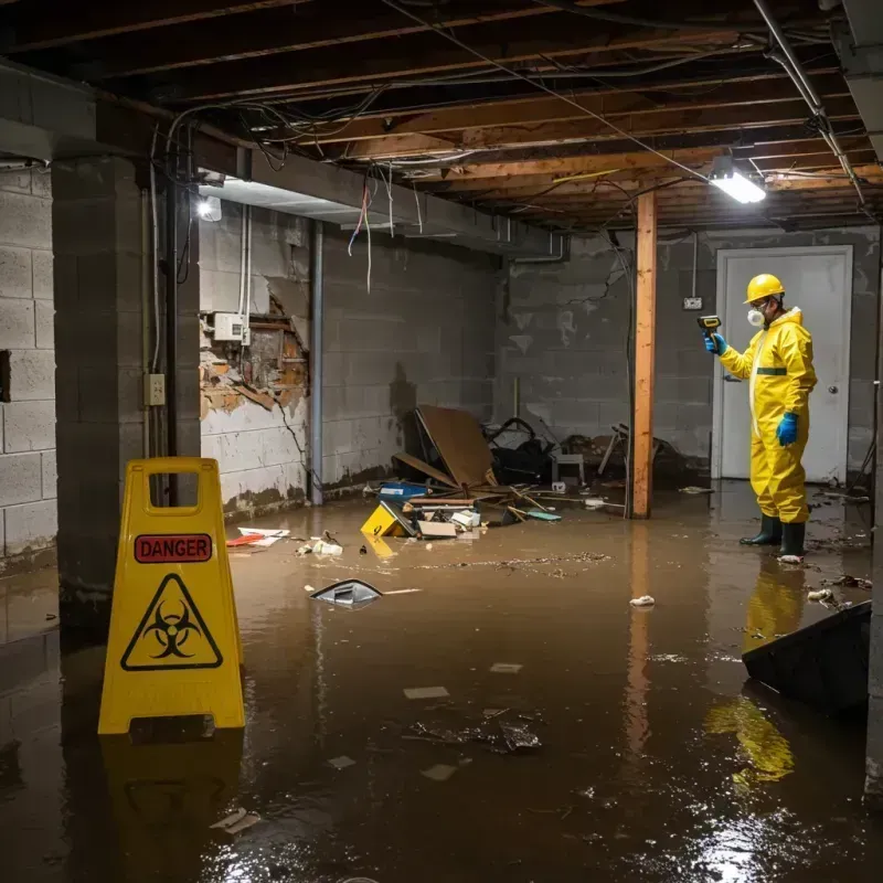 Flooded Basement Electrical Hazard in Bondurant, IA Property