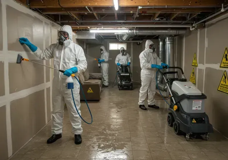 Basement Moisture Removal and Structural Drying process in Bondurant, IA